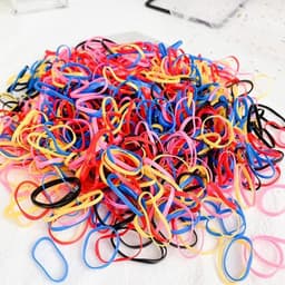 Sét 1000 Dây Thun Buộc Tóc Nhiều Màu Sắc Co Giãn Sử Dụng Một Lần Cho Bé 3