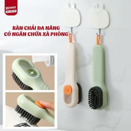 Bàn Chải Vệ Sinh Có ngăn chứa nước giặt,  Bàn chải cọ rửa đa năng 3 trong 1 có hộc chứa xà phòng VINBEO 1