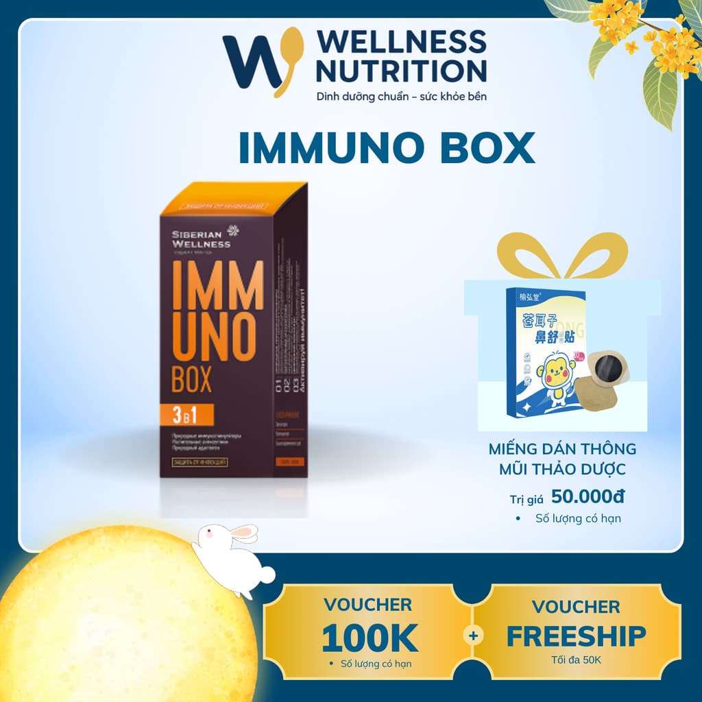 [Tăng sức đề kháng] Thực phẩm bảo vệ sức khỏe Immuno Box – 30 túi – Date T3/2024