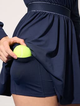 Váy Pickleball Nữ UYNSPORTY Xanh Navy Kèm Quần Shorts Phối Màu In Họa Tiết, Bộ Đồ Pickleball Nữ 5