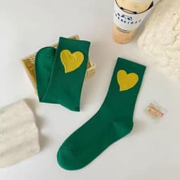 Set 6 Tất Vớ Gân Trái Tim🍀FREESHIP🍀Tất nữ cổ cao vớ nữ cổ cao vải cotton co dãn tốt VINBEO 7