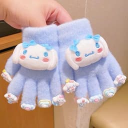Găng tay len cho bé họa tiết labubu Kurumy ,kitty siêu dễ thương, tất tay hở ngón , liền ngón ấm áp mùa đông 7