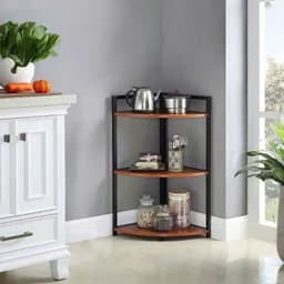 Kệ khung sắt mặt gỗ MDF kê góc tường 3/4/5 tầng. Giá gỗ để sách vở, decor phòng ngủ, phòng khách hiện đại 7