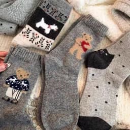 Combo 10 Đôi Tất Cổ Cao Gấu Xám Giáng Sinh – Tất Nam Nữ Cotton Ấm Áp, Họa Tiết Noel Dễ Thương 2