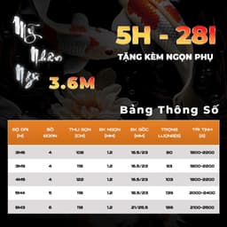 Cần Câu Đài Mỹ Nhân Ngư Hoàng Kim Tông 5H 28i Siêu Nhẹ Chuyên Câu Rô Phi Cá Chép Tặng Ngọn Phụ Zin 2