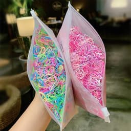 Sét 1000 Dây Thun Buộc Tóc Nhiều Màu Sắc Co Giãn Sử Dụng Một Lần Cho Bé 6