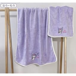 Sét 2 khăn tắm, khăn mặt Kuromi siêu Thấm Hút mềm mại Nhanh Khô khăn tắm loại giầy đẹp 6
