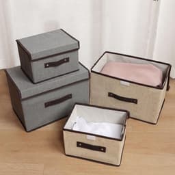 Combo 2 Hộp vải đựnġ quần áo có nắp 2 size thùng vải đựnġ đồ có nắp đa năng để đồ cá nhân gấp gọn tiện lợi 6