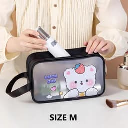 Set 3 Túi đựnġ Mỹ Phẩm Đồ Trang Điểm Du Lịch Chống Nước Họa Tiết Luck Day CuTe Dễ Thương 8