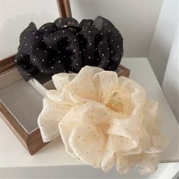 Kẹp Tóc Nhựa Voan Lụa Tiểu Thư Chấm Bi Xinh Xắn Cho Các Nàng 2