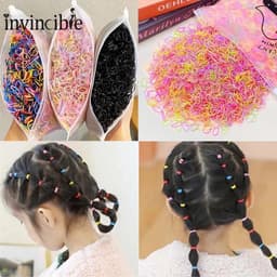 Sét 1000 Dây Thun Buộc Tóc Nhiều Màu Sắc Co Giãn Sử Dụng Một Lần Cho Bé 1