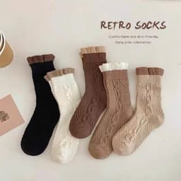Bộ 10 Đôi Tất Vớ Thỏ Cổ Bèo Cho Bé Phong Cách Hàn Quốc Chất Cotton Dày Dặn, Hàng Cao Cấp 9