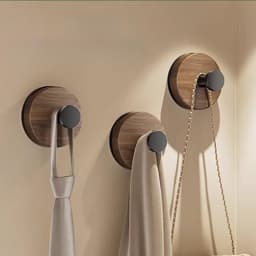 Set 4 Chiếc Móc Gỗ Nguyên Khối Treo Tường. Móc Treo Chìa Khóa, Áo Khoác Không Khoan Đục Phong Cách Bắc Âu 7