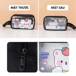 Set 3 Túi đựnġ Mỹ Phẩm Đồ Trang Điểm Du Lịch Chống Nước Họa Tiết Luck Day CuTe Dễ Thương 3
