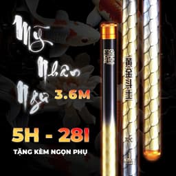 Cần Câu Đài Mỹ Nhân Ngư Hoàng Kim Tông 5H 28i Siêu Nhẹ Chuyên Câu Rô Phi Cá Chép Tặng Ngọn Phụ Zin 1