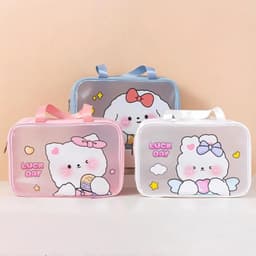 Set 3 Túi đựnġ Mỹ Phẩm Đồ Trang Điểm Du Lịch Chống Nước Họa Tiết Luck Day CuTe Dễ Thương 4