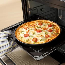 POKINGE 3 Cái / bộ Khuôn Pizza, Chảo Pizza Đen Thép Carbon, Chảo Bánh Dễ Dàng Tháo Lắp Chống Dính Khay Lò Nướng Pizza Chuyên Nghiệp Nhà Bếp 4