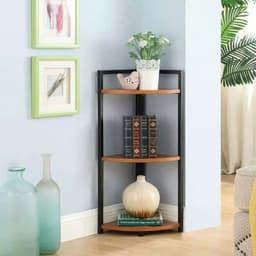 Kệ khung sắt mặt gỗ MDF kê góc tường 3/4/5 tầng. Giá gỗ để sách vở, decor phòng ngủ, phòng khách hiện đại 4