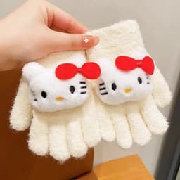 Găng Tay Len Cừu Hình Kuromi Cho Bé Gái 3-8 Tuổi 2