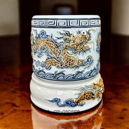 Bát Hương Gốm Sứ men trắng đắp nổi RỒNG VIỆT - Lư Hương Thờ Cúng gốm sứ Bát Tràng cao cấp 5
