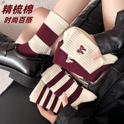 set 10 đôi tất nữ cổ cao unisex , phong cách vintage Hàn Quốc 5