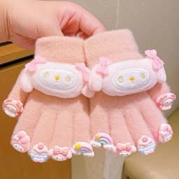 Găng tay len cho bé họa tiết labubu Kurumy ,kitty siêu dễ thương, tất tay hở ngón , liền ngón ấm áp mùa đông 8