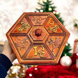 Khay đựng bánh kẹo Tết giả gỗ  - hộp đựng mứt Tết họa tiết PHÚC LỘC THỌ 7 ngăn sang trọng tiện lợi 3