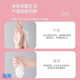Gói 200 khăn lau mặt, tay sợi bông tự nhiên dai mịn Gấu Dâu 4