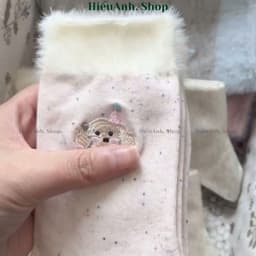 Set 5 Đôi Tất Nữ Thu Đông Tiểu Thư Hạt Tiêu Cổ Cao Phủ Lông Thỏ Dễ Thương 6