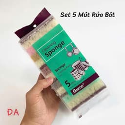 Set 5 miếng cọ rửa chén bát (NHIỀU LỚP BÁNH BÒ) tiện dụng - Miếng bọt biển BÁNH BÒ cọ rửa xoong nồi 1