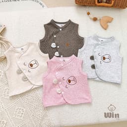 Áo Gile Nỉ Tăm Tai Gấu Hãng /Win Tone Hàn Đáng Yêu, Chất Liệu Mềm Mại Giữ Ấm Cho Bé 1