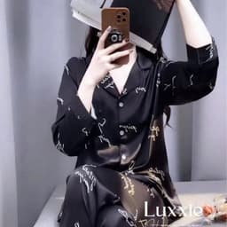 [ HÀNG HOT - ĐẲNG CẤP THỜI TRANG ] Đồ Bộ Nữ Pijama Bộ Lụa latin Tay Dài cổ sơ mi bigsize (60-80kg) 5