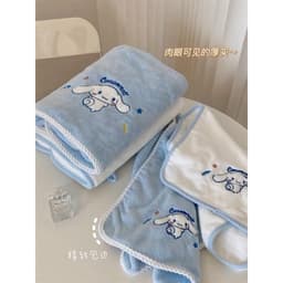 Bộ Khăn Tắm và Khăn Mặt Thỏ Cinnamoroll Dễ Thương, Siêu Hút Nước, Họa Tiết xᶖnh Xắn, êm ái tuyệt vời! 3