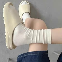 Set 10 đôi Tất nữ cổ cao phong cách vintage Hàn Quốc. Vớ nữ cổ cao nhiều màu 7