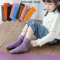 Set 20 đôi tất lót lông cổ cao cho bé trai và bé gái từ 2-6 tuổi siêu ấm dày dặn giữ nhiệt tốt 5
