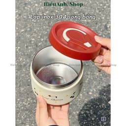 Hộp đựnġ Cơm Giữ Nhiệt, Hộp Cơm Văn Phòng Lõi inox Cherry, An Toàn Cho Mẹ Bầu & Bé Quay Lò Vi Sóng Nắp Chống Tràn 6