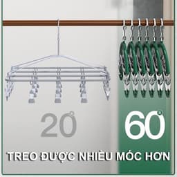 Móc treo tất vớ đồ lót có khóa chống gió,chống trượt 10 bộ ghim cặp 9
