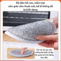 Combo 3 Miếng Bọt Biển Rửa Bát Dây bạċ, Miếng Rửa Bát Chén Đĩa, Cọ Rửa Xoong Nồi Bằng Sợi Kim Loại Tiện Dụng 4