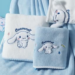 Bộ Khăn Tắm và Khăn Mặt Thỏ Cinnamoroll Dễ Thương, Siêu Hút Nước, Họa Tiết xᶖnh Xắn, êm ái tuyệt vời! 6