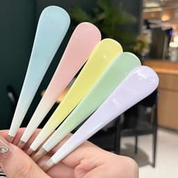 Sét 5 Muỗng bằng innox 304 không gỉ phong cách Hàn Quốc. Thìa tròn cán dẹp nhiều màu loang kícḣ thước 16.5cm 6