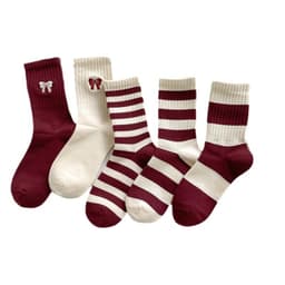 Combo 10 Đôi Tất Nơ Kẻ Đỏ – Ngọt Ngào, Nữ Tính, Dễ Thương Chuẩn Style Hàn 5