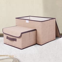 Combo 2 Hộp vải đựnġ quần áo có nắp 2 size thùng vải đựnġ đồ có nắp đa năng để đồ cá nhân gấp gọn tiện lợi 8