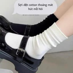 Set 10 đôi Tất nữ cổ cao phong cách vintage Hàn Quốc. Vớ nữ cổ cao nhiều màu 2