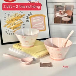 Set Bát Sứ ( 2 Bát + 2 Thìa ) Cao Cấp Kèm Hộp Đóng Xốp Nhiều Mẫu Dễ Thương Cho Gia Đình 6