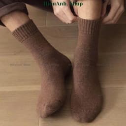 Set 10 Đôi Tất Vớ Cho Nam Lông Xù Cổ Cao Dày Dặn Siêu Ấm Mùa Đông VINBEO 5