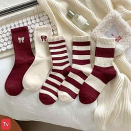 set 10 đôi tất nữ cổ cao unisex , phong cách vintage Hàn Quốc 1