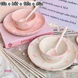 Set Bát Sứ ( 2 Bát + 2 Thìa ) Cao Cấp Kèm Hộp Đóng Xốp Nhiều Mẫu Dễ Thương Cho Gia Đình 5
