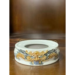 Bát Hương Gốm Sứ men trắng đắp nổi RỒNG VIỆT - Lư Hương Thờ Cúng gốm sứ Bát Tràng cao cấp 8