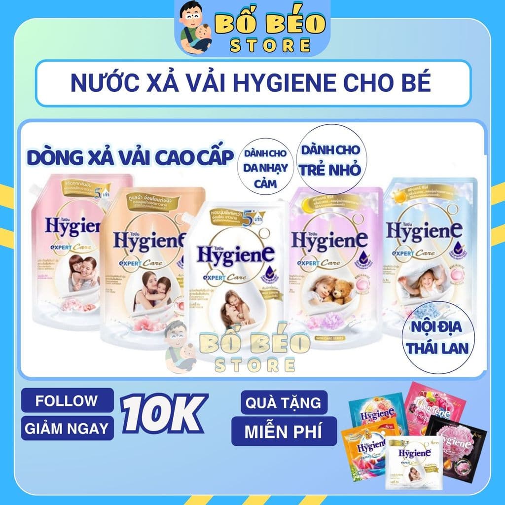 Nước xả vải Hygiene Thái Lan làm mềm vải, nhiều mùi hương, an toàn và dịu nhẹ cho bé 1000ml/1100ml