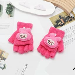 Găng tay len cho bé họa tiết labubu Kurumy ,kitty siêu dễ thương, tất tay hở ngón , liền ngón ấm áp mùa đông 5